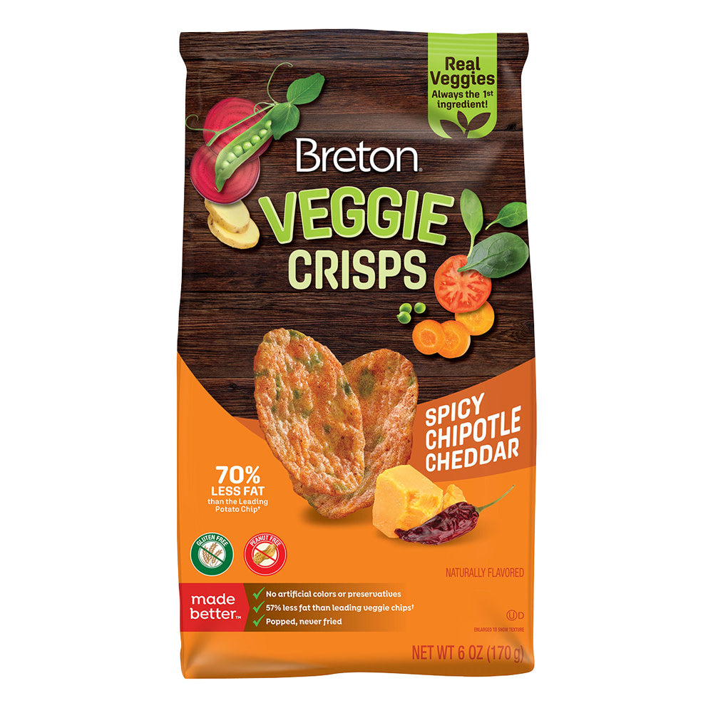 Wholesale Breton Chipotle Cheddar Veggie Crisps Bag- Bulk