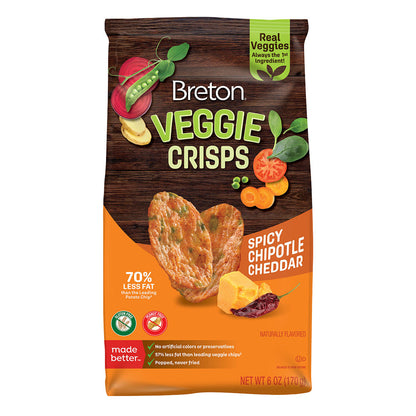Wholesale Breton Chipotle Cheddar Veggie Crisps Bag- Bulk