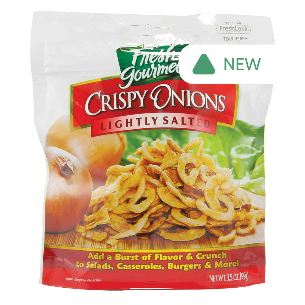 Wholesale Fresh Gourmet Lighty Salted Crispy Onions 3.5 Oz Pouch- Bulk
