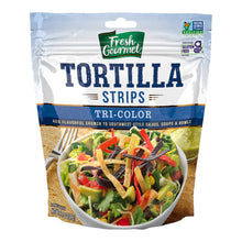 Wholesale Fresh Gourmet Tri-Color Tortilla Strips 3.5 Oz Pouch- Bulk