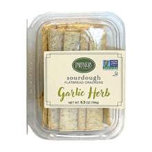 Wholesale Partners Garlic Herb Sourdough Flatbread Crackers 6.5 Oz Tub- Bulk
