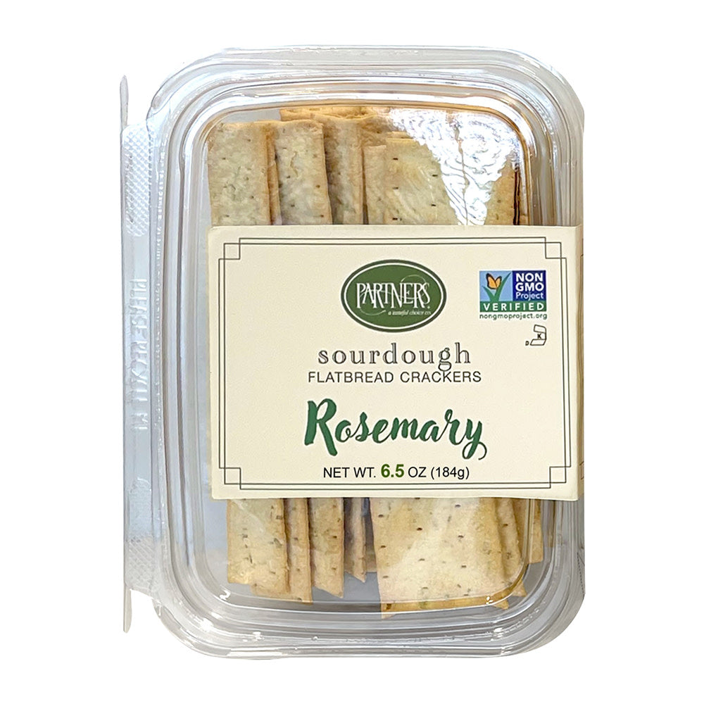 Wholesale Partners Rosemary Sourdough Flatbread Crackers 6.5 Oz Tub- Bulk