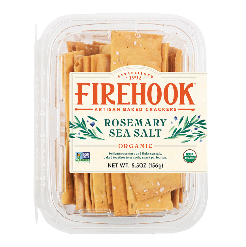 Firehook Crackers Rosemary Sea Salt 5.5 Oz Tub