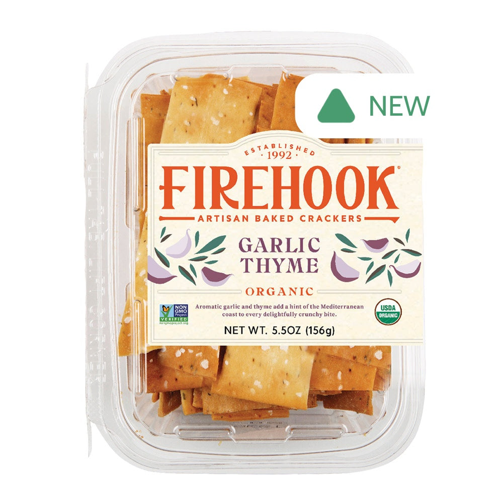 Firehook Crackers Garlic Herb 5.5 Oz Tub