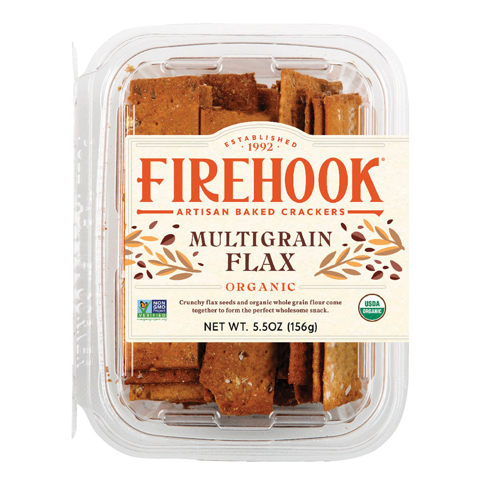 Firehook Crackers Multigrain Flax 5.5 Oz Tub