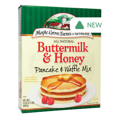 Wholesale Maple Grove Farms All Natural Buttermilk & Honey Pancake & Waffle Mix 24 Oz Box- Bulk