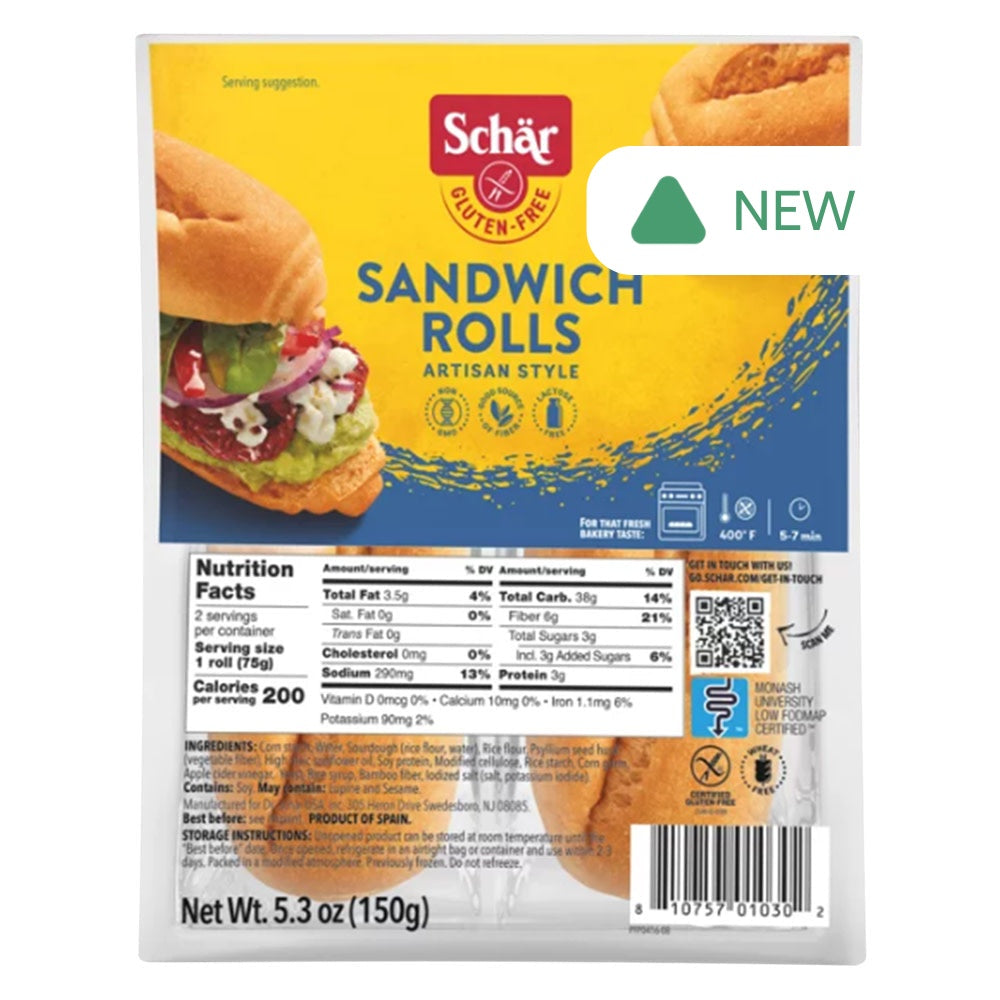 Wholesale Schär Gluten-Free Sandwich Rolls Bread 5.3 Oz Bag- Bulk