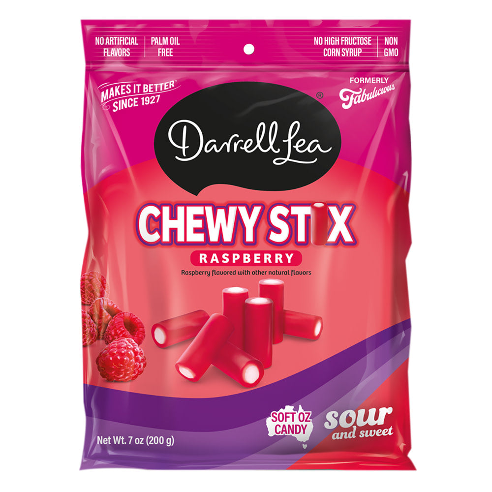 Wholesale Darrell Lea Raspberry Sour Candy Stix 7 Oz Bag- Bulk