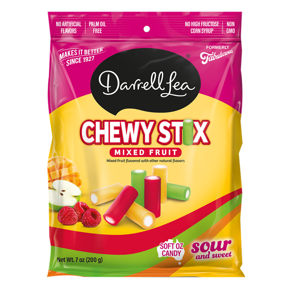 Wholesale Darrell Lea Fabulicious Mixed Flavor Sour Candy Stix 7 Oz Bag- Bulk