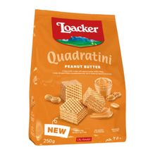 Wholesale Loacker Case Peanut Butter Wafer Quadratini- Bulk