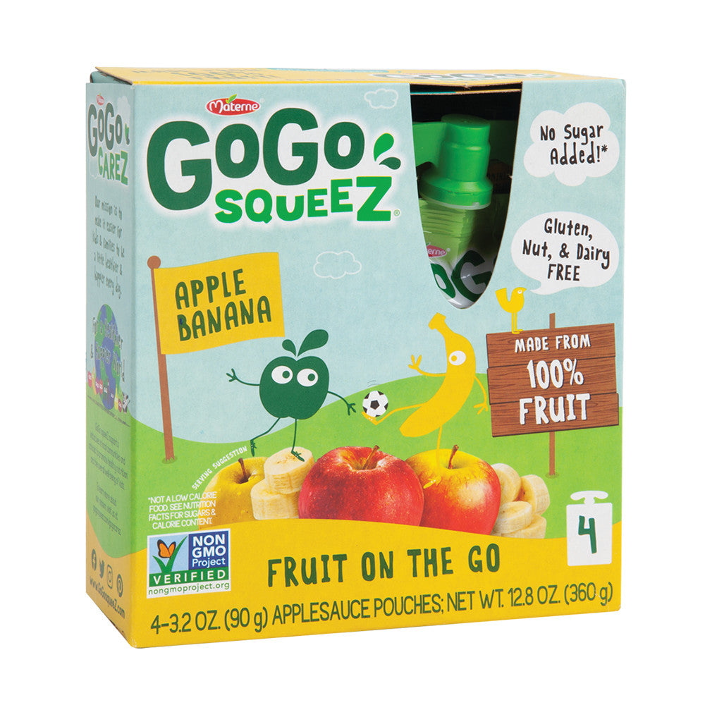 Wholesale Gogo Squeeze Apple Banana Applesauce On The Go 4 Pack 3.2 Oz Box- Bulk