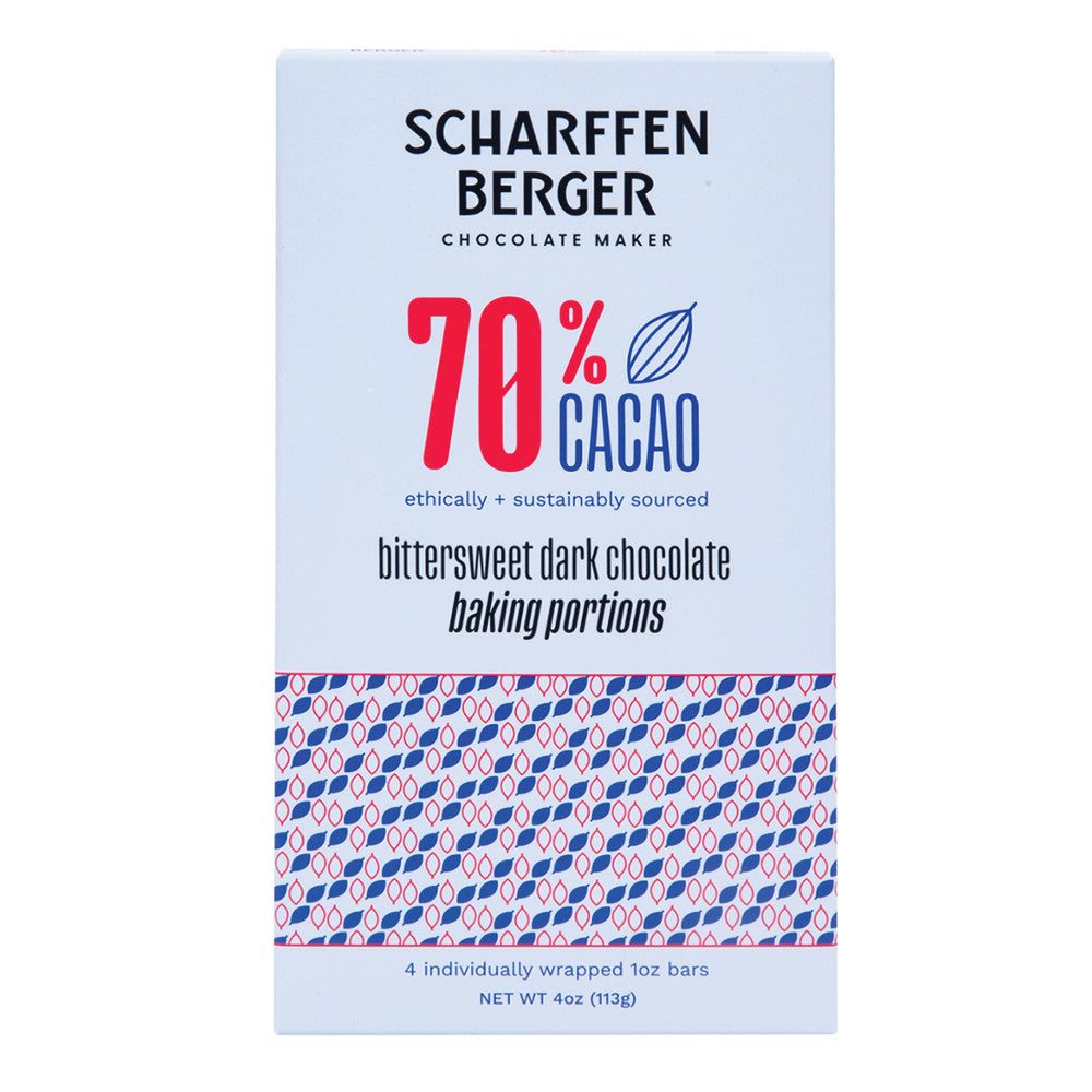 Wholesale Scharffen Berger 70% Cacao Bittersweet Dark Chocolate Baking Portions 4 Oz- Bulk