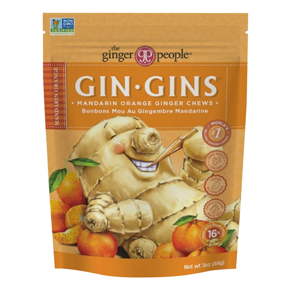 Wholesale Ginger People - Ginger Gins - Mandarin Chews - 3Oz- Bulk