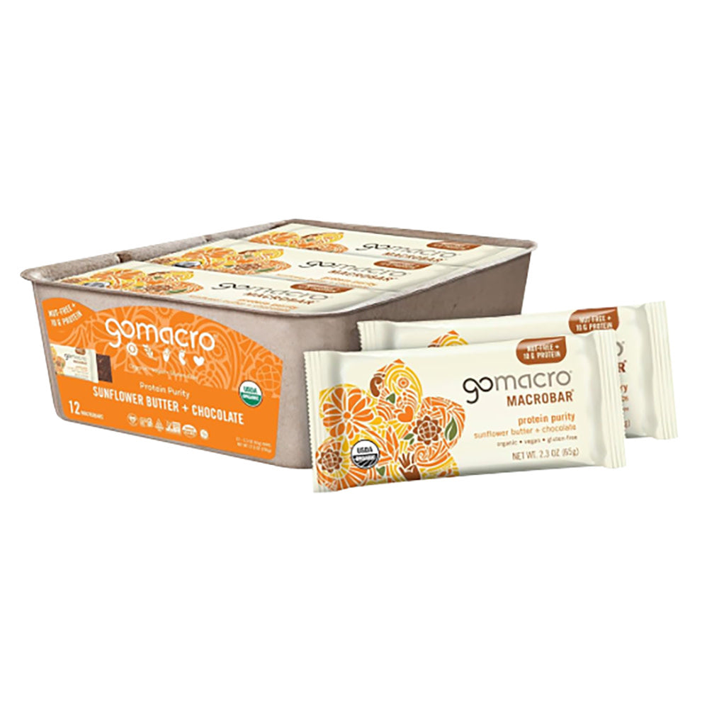 Wholesale Go Macro Sunflower Butter & Chocolate Chip 2 Oz Bar- Bulk
