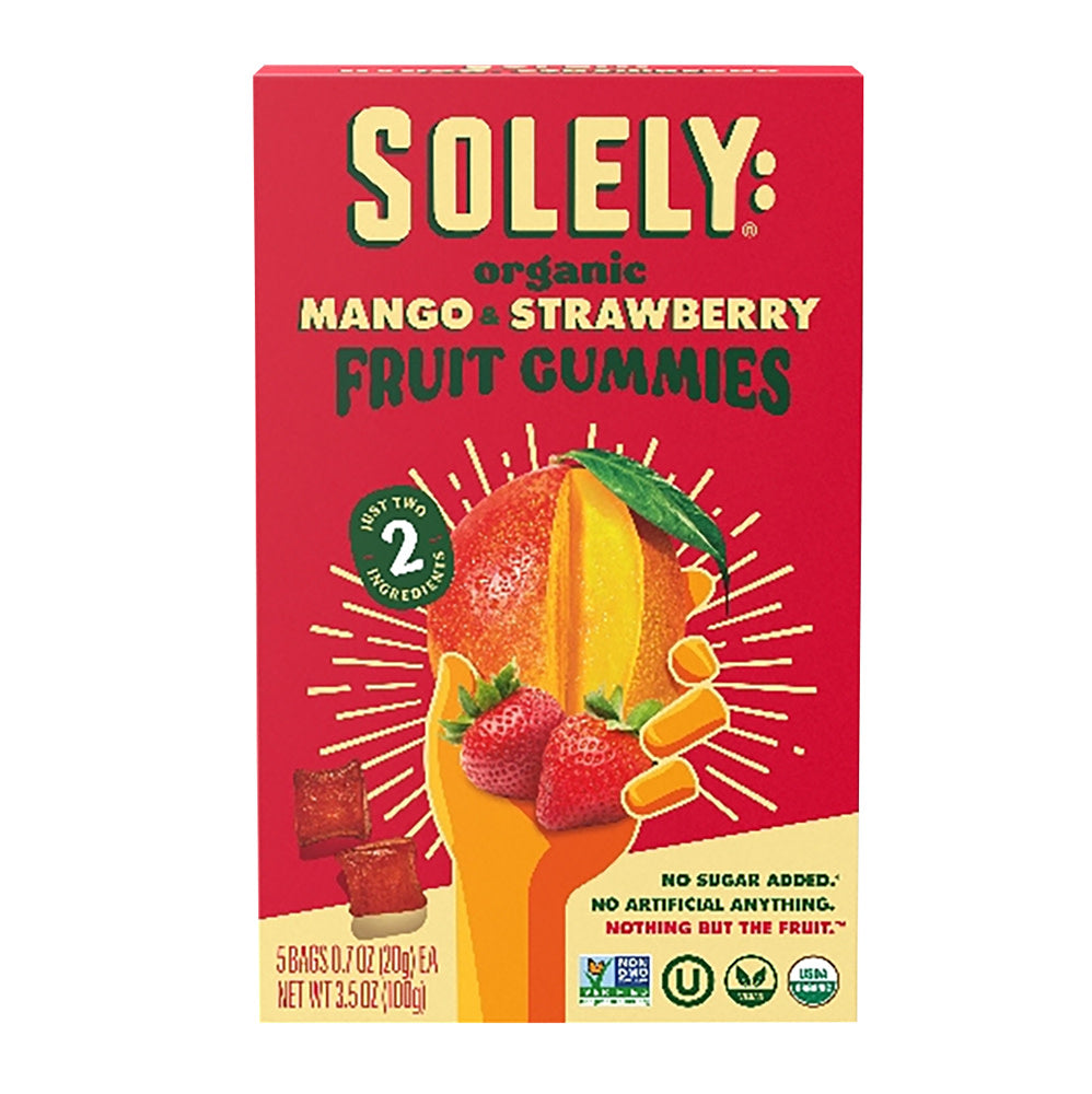 Wholesale Solely Fruit Gummies Mango & Strawberry 3.5 Oz Box- Bulk