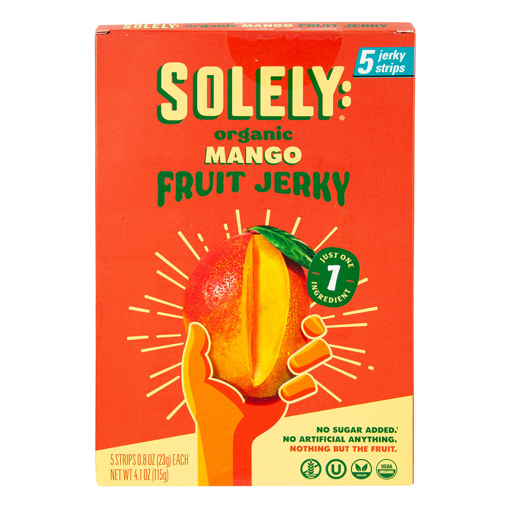 Wholesale Solely Organic Mango Fruit Jerky 5 Count 4.1 Oz- Bulk