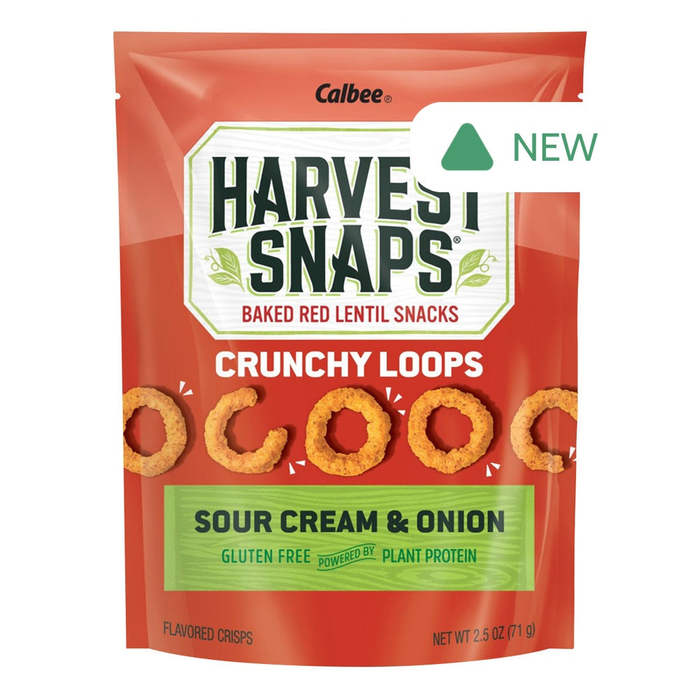Wholesale Calbee Harvest Snaps Crunchy Loops Sour Cream And Onion 2.5 Oz Bag 12 Pack- Bulk