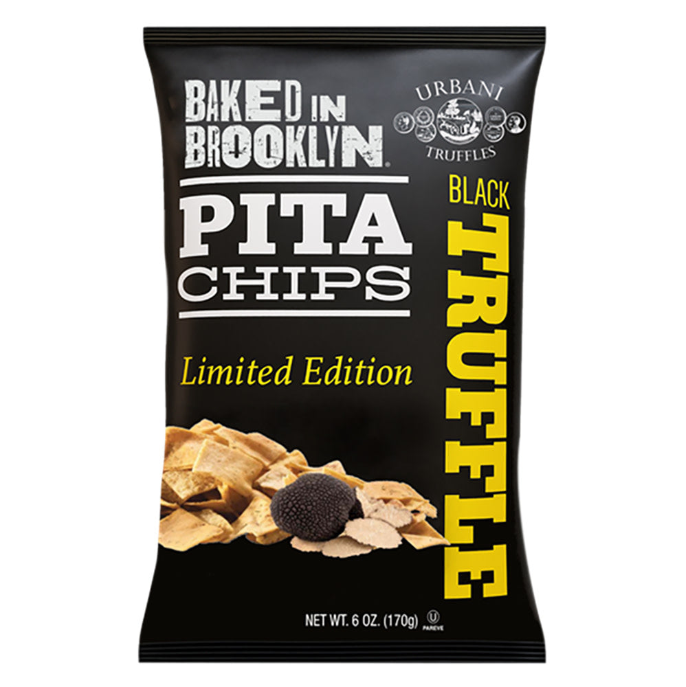 Wholesale Baked In Brookyln - Pita Chips - Black Trufle - 6Oz- Bulk