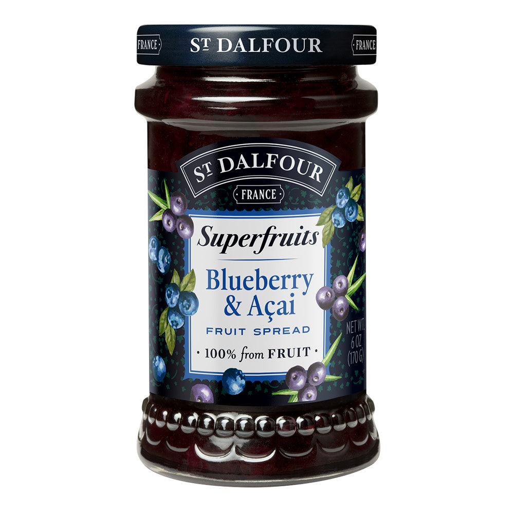 Wholesale St. Dalfour Superfruits Fruit Spread Blueberry & Acai 6 Oz Jar- Bulk