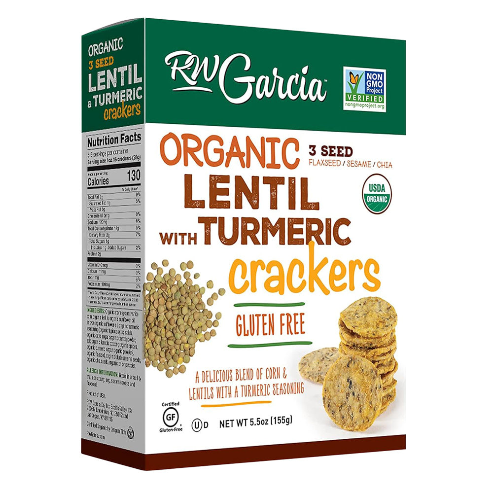 Wholesale Rw Garcia Lentil Turmeric Crackers 5.5 Oz Box- Bulk