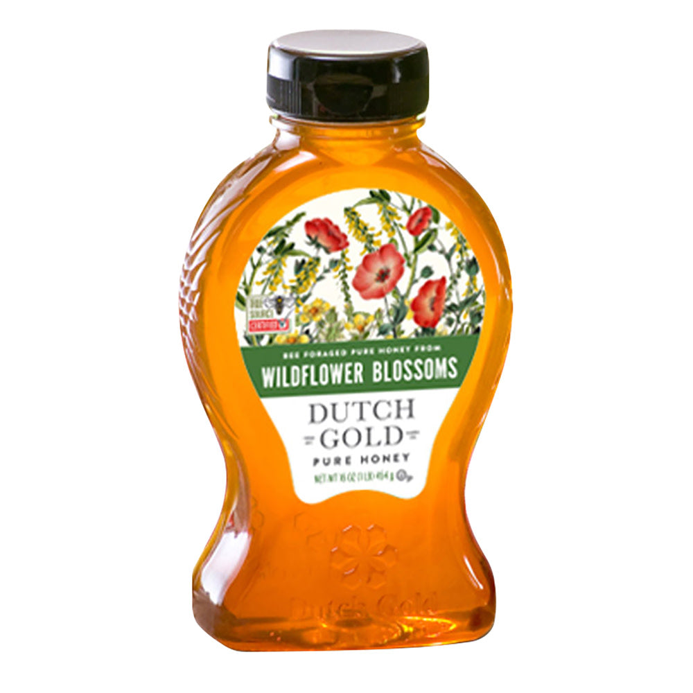 Wholesale Dutch Gold Honey From Wildflower Blossoms 16 Oz Bottle- Bulk