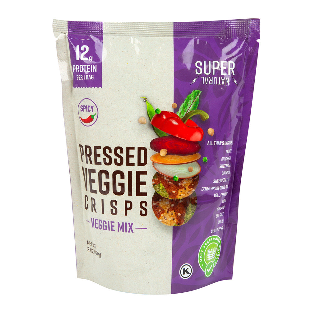 Wholesale Super Natural Pressed Veggie Crisps Vegetable Mix Bag- Bulk
