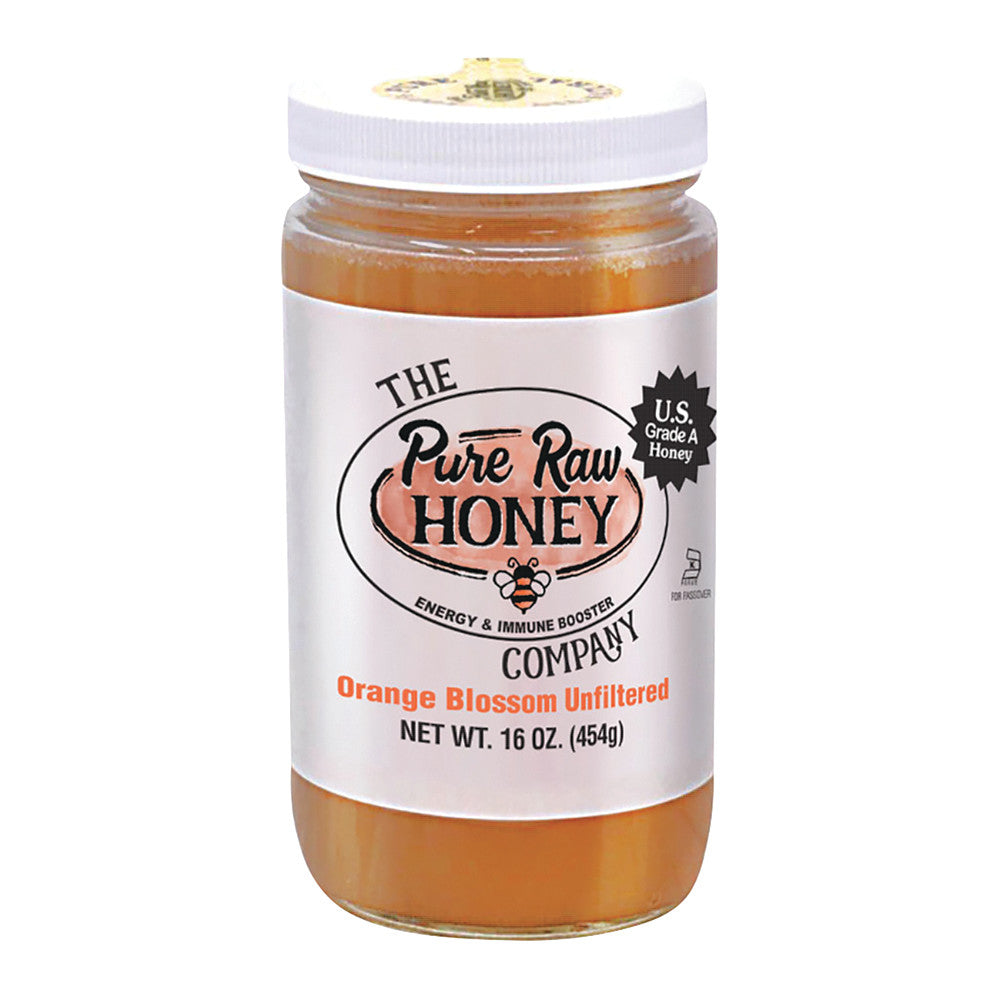 Wholesale Pure Raw Honey Orange Blossom Unfiltered 16 Oz Jar- Bulk