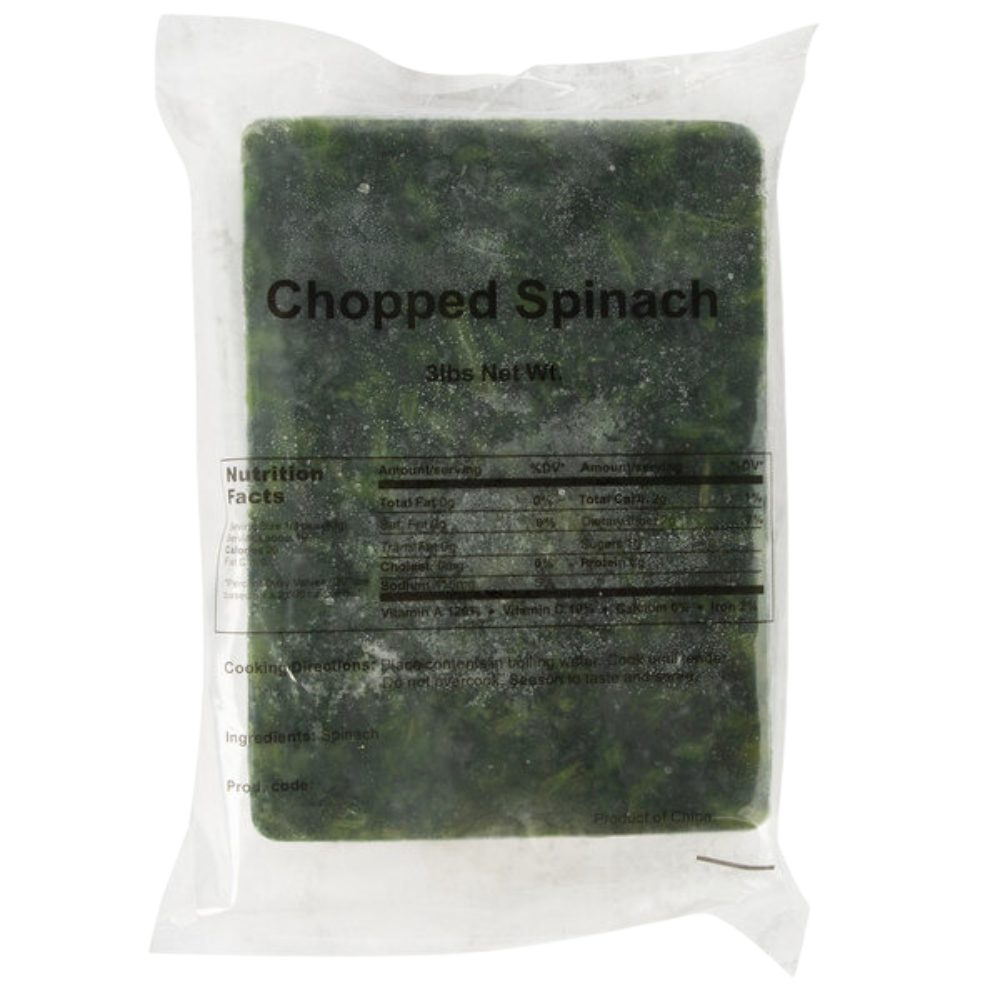 Wholesale Simplot Case Chopped Spinach- Bulk