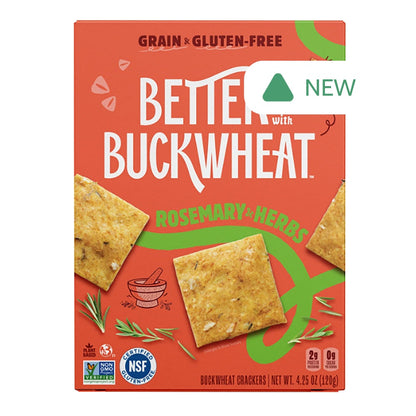 Wholesale Better Buckwheat Rosemary Herb Crackers 4.25 Oz Box- Bulk