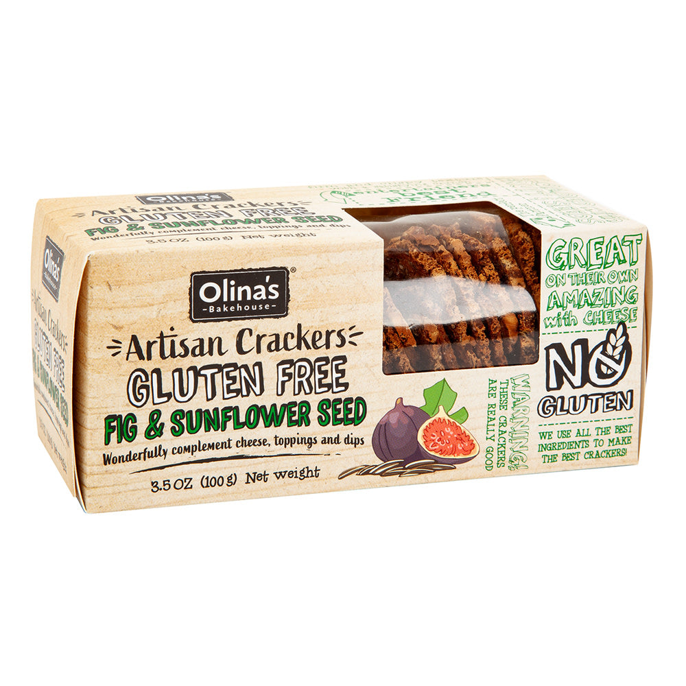 Wholesale Olina'S Gluten Free Fig & Sunflower Seed Artisan Crackers 3.5 Oz Box- Bulk