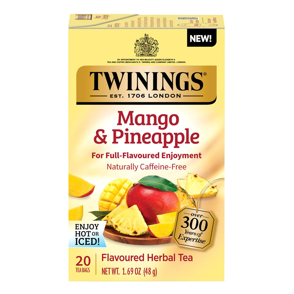 Wholesale Twinings Mango & Pineapple Herbal Tea 20 Count Box- Bulk