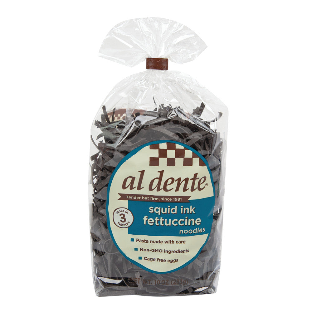 Wholesale Al Dente Squid Ink Fettuccine Pasta 12 Oz Bag- Bulk