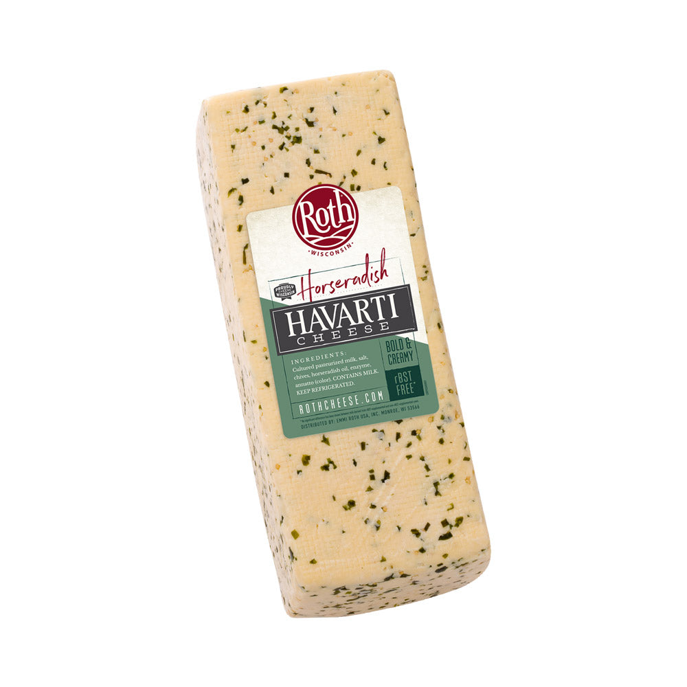 Wholesale Horseradish & Chive Havarti Loaf Cheese 9 lb- Bulk