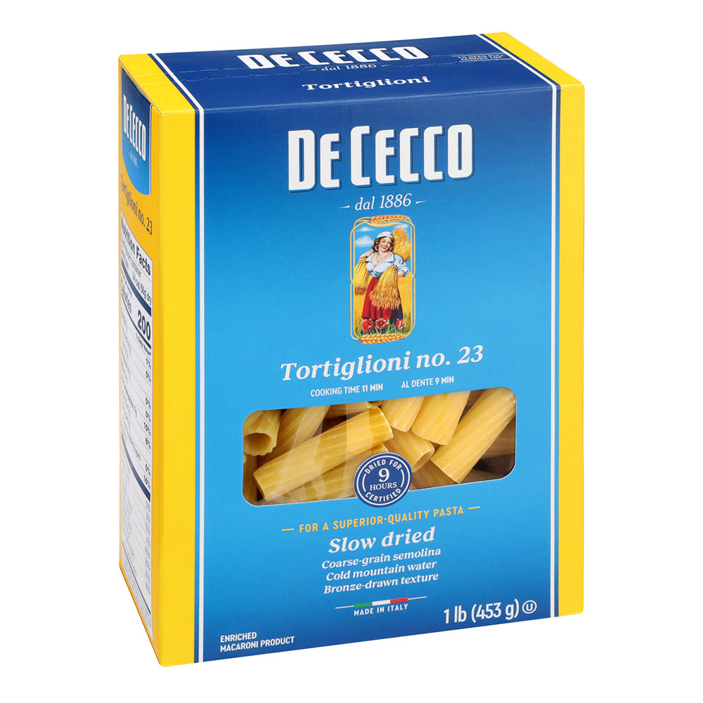 Wholesale De Cecco Tortiglioni Pasta 16 Oz Box # 23- Bulk