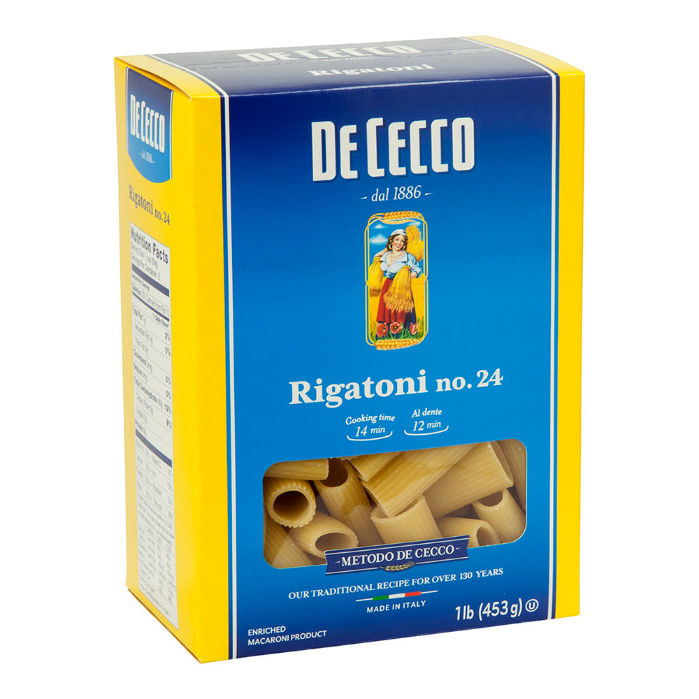 Wholesale De Cecco Rigatoni Pasta 16 Oz Box # 24- Bulk