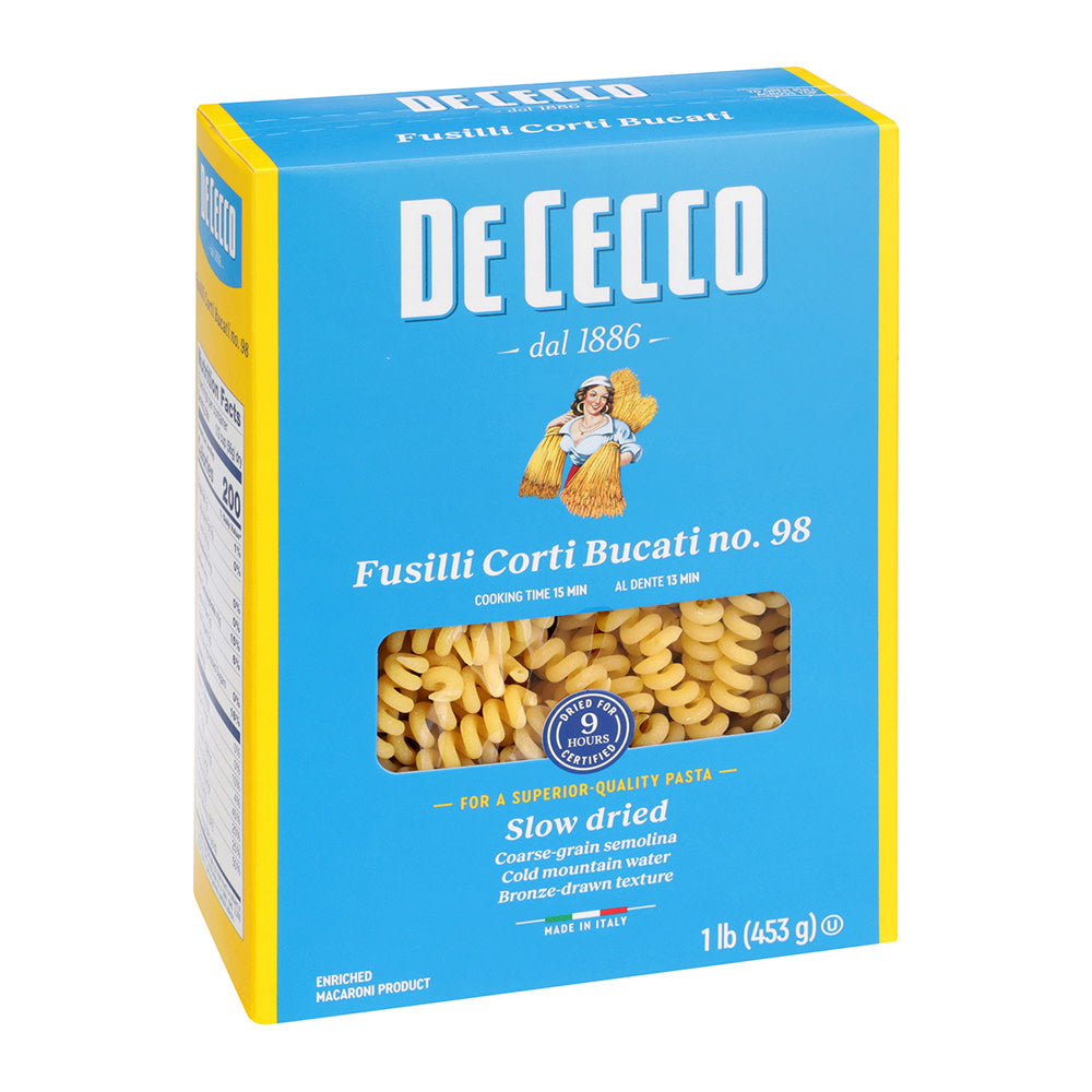 Wholesale De Cecco Fusilli Corti Bucati Pasta 16 Oz Box # 98- Bulk