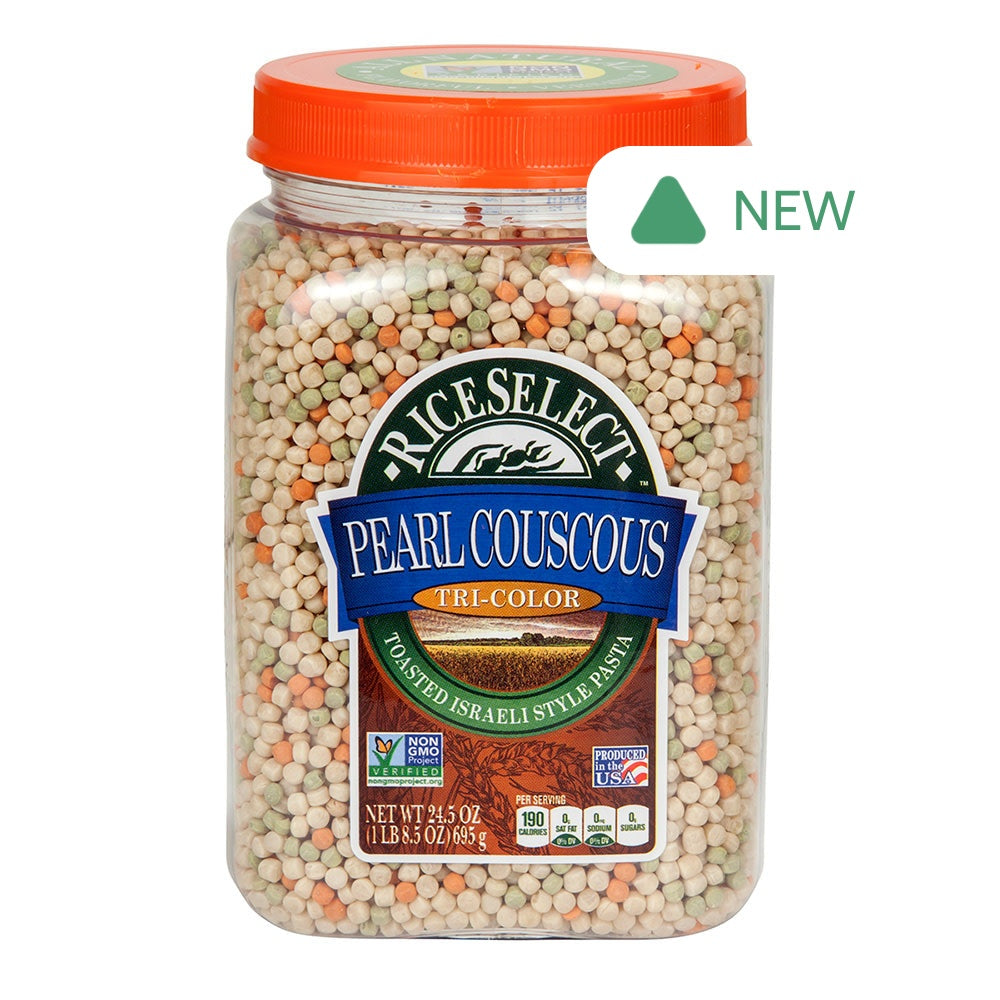 Wholesale Texmati Tri-Color Pearl Couscous 24.5 Oz Jar- Bulk