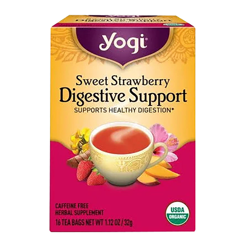 Wholesale Yogi Tea Sweet Strawberry Digestive Support 16 Count Box- Bulk