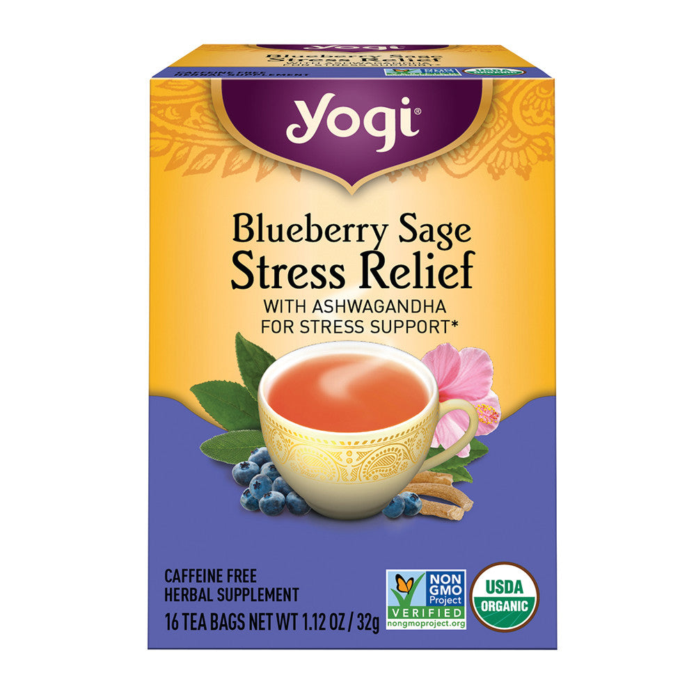 Wholesale Yogi Tea Blueberry Sage Stress Relief Box- Bulk