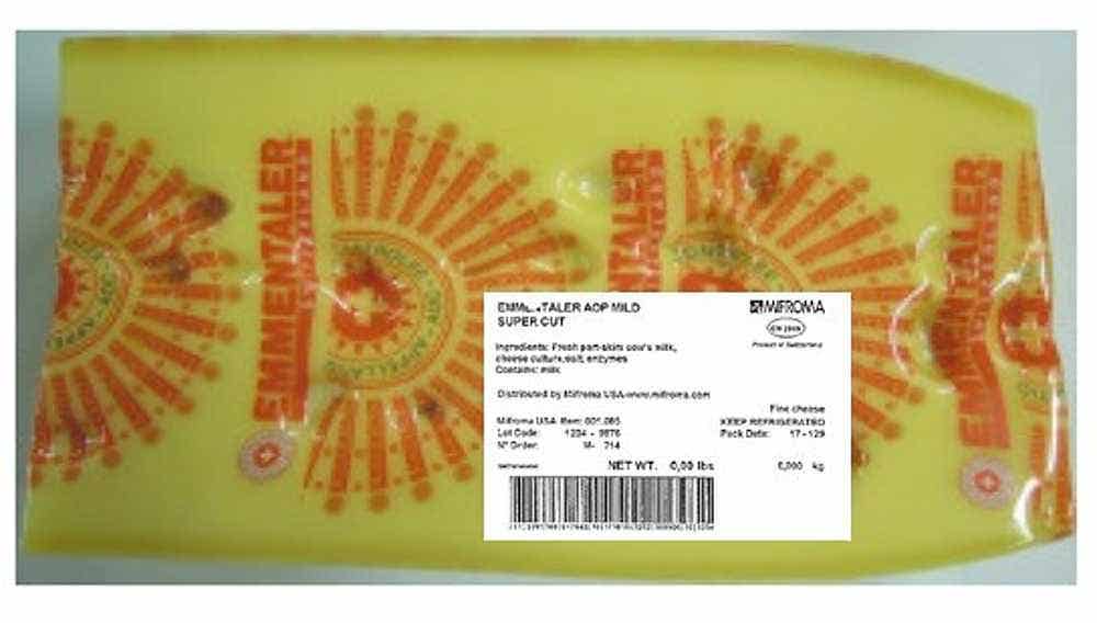 Wholesale Mifroma Emmentaler AOP Cheese Mild Super Cut 15 Lb- Bulk