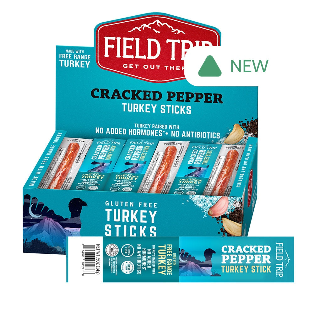 Wholesale Field Trip Mini Turkey Stick Cracked Pepper 0.5 Oz- Bulk