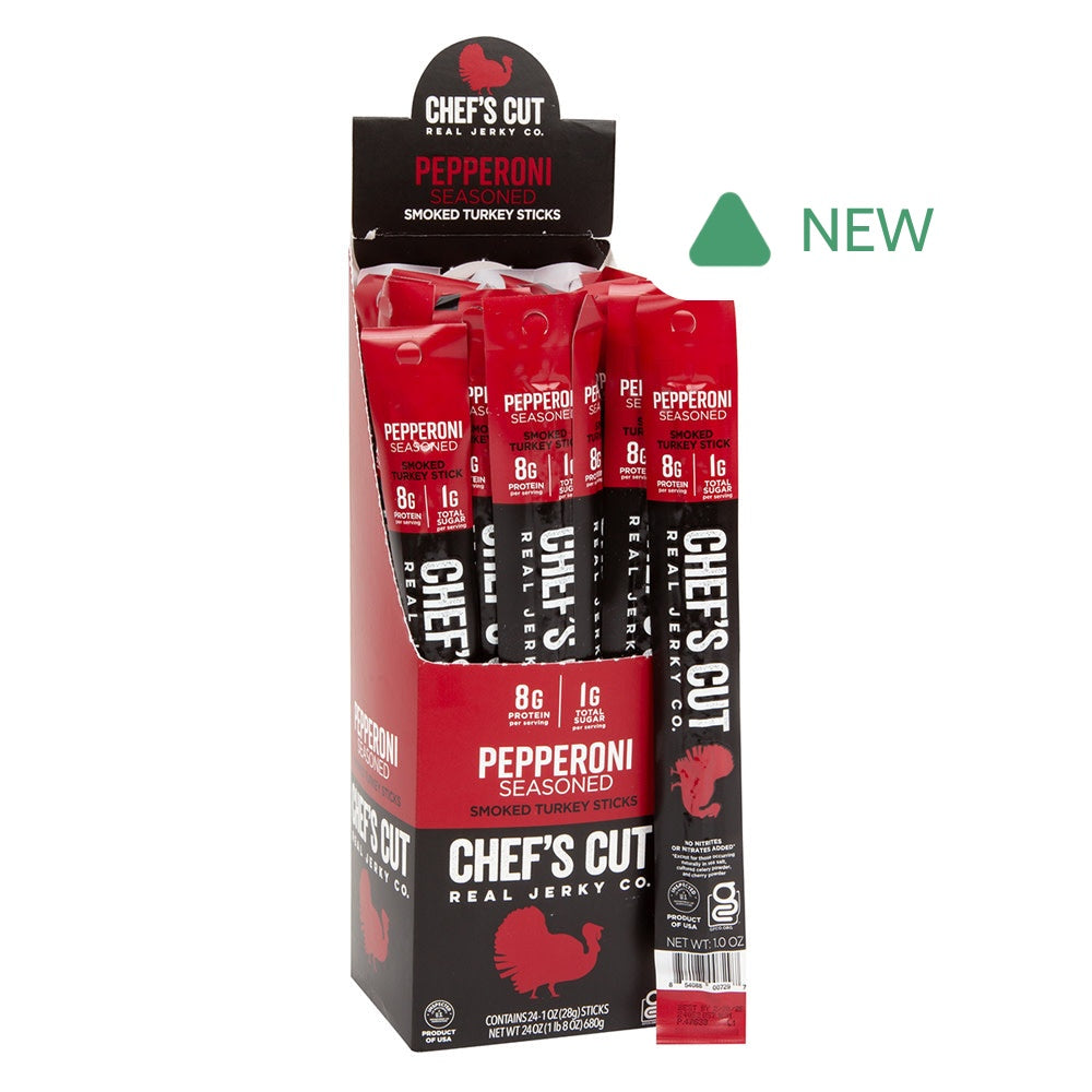 Wholesale Chef’S Cut Pepperoni Turkey Snack Sticks 1 Oz- Bulk