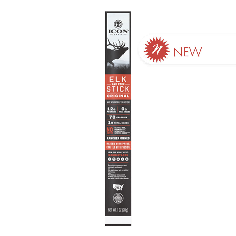 Wholesale Icon Meats - Elk&Pork Stick Original - 1Oz- Bulk