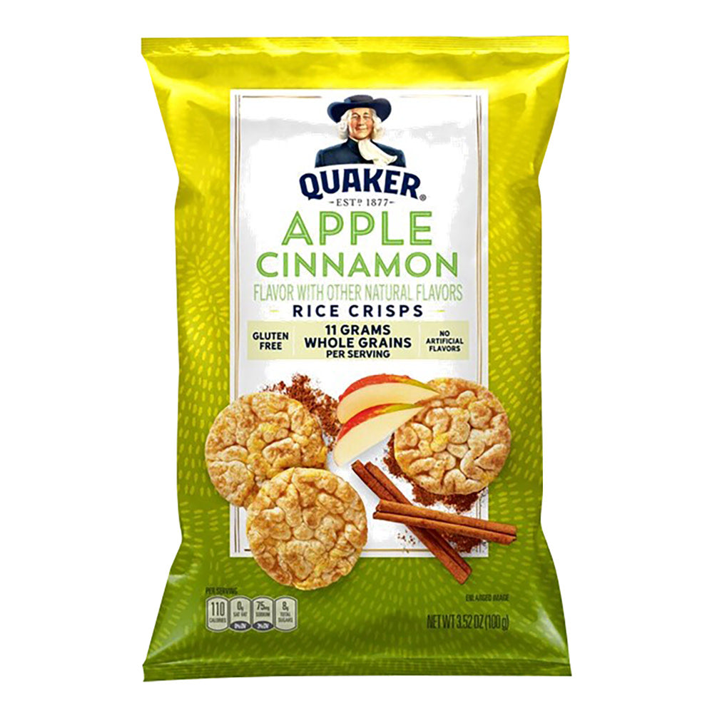 Wholesale Quaker Apple Cinnamon Rice Crisps 3.52 Oz Bag- Bulk