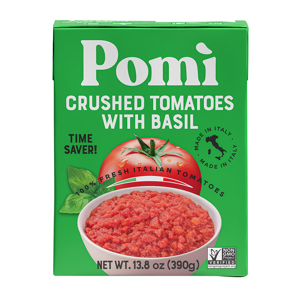 Wholesale Pomi Crushed Tomatoes With Basil 13.8 Oz Box- Bulk