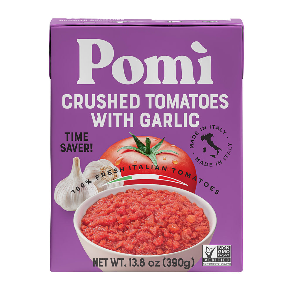Wholesale Pomi Crushed Tomatoes With Garlic 13.8 Oz Box- Bulk