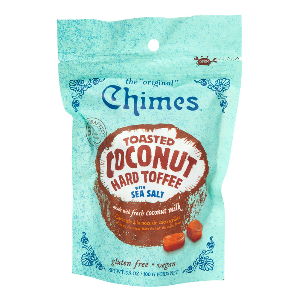 Wholesale Chimes Toasted Coconut Hard Toffee With Sea Salt 3.5 Oz Pouch- Bulk