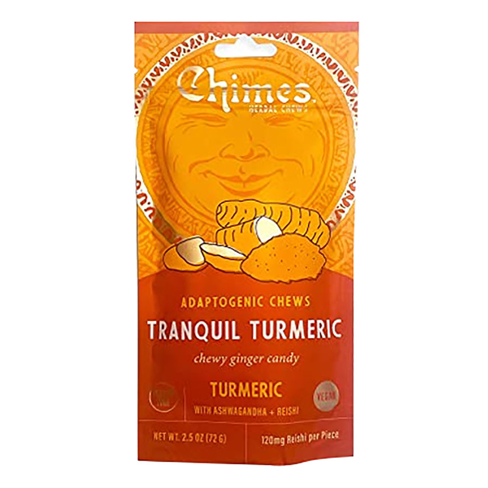 Wholesale Chimes Adaptogenic Ginger Chews Turmeric 2.5 Oz Bag- Bulk
