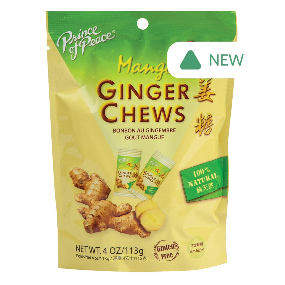 Wholesale Prince Of Peace Mango Ginger Chews 4 Oz Pouch- Bulk