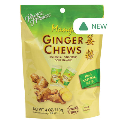 Wholesale Prince Of Peace Mango Ginger Chews 4 Oz Pouch- Bulk